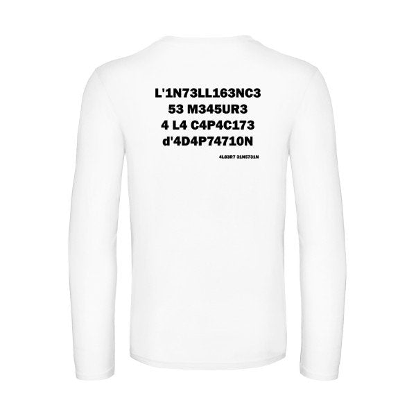 l -intelligence - t shirt- manches- longues- original- humour- White impression Dos