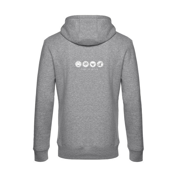 Made-in-Japan sweat shirt original Heather Grey flex Blanc impression Dos