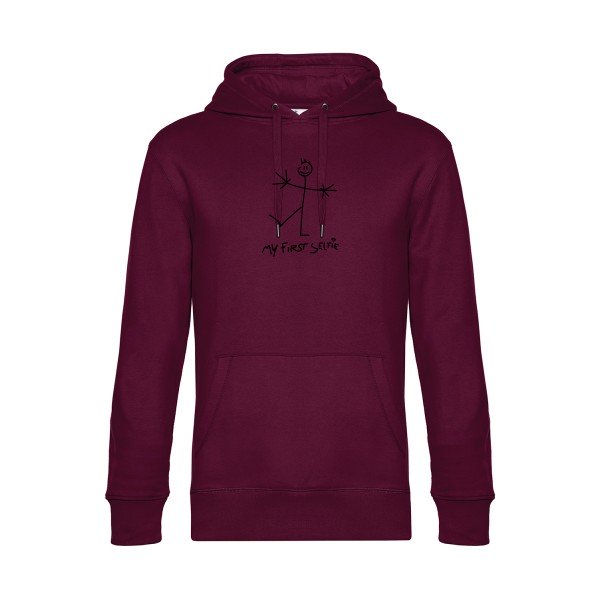 First-Selfie sweat shirt original Burgundy flex Noir impression Face