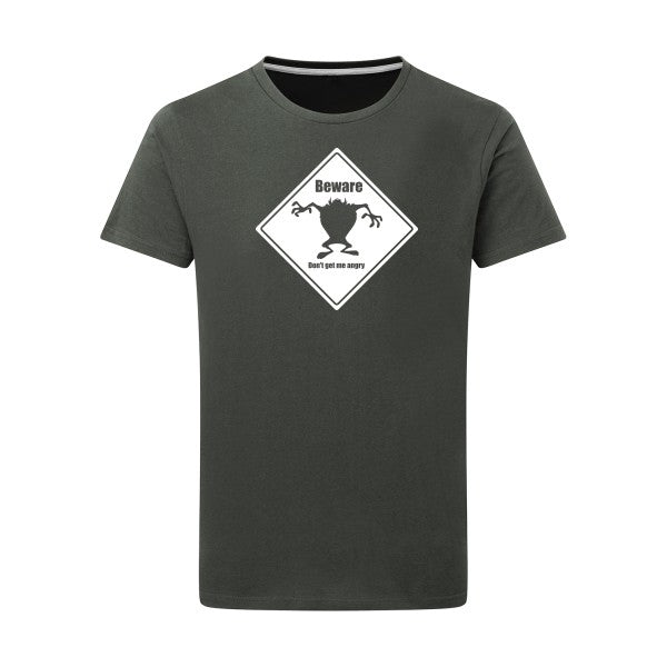 BEWARE Blanc -Flex Blanc sur T-shirt SG  Charcoal  5XL