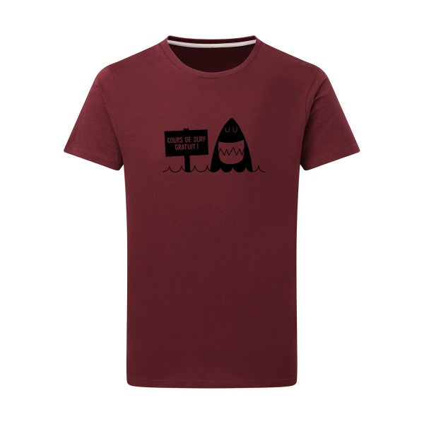 Cours de surf noir -Flex noir sur T-shirt SG  Burgundy  2XL