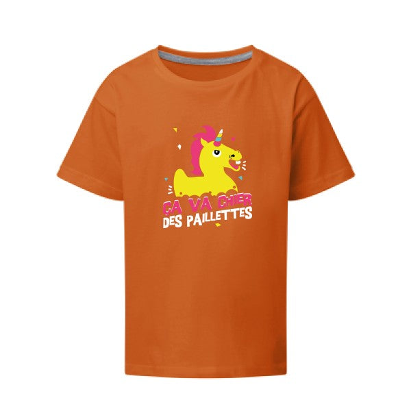 ça va chier des paillettes SG - Kids T-shirt enfant Orange Taille 152 (11-12/2XL)