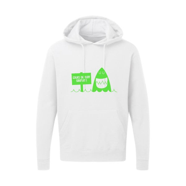 Cours de surf Vert fluo |Sweat capuche imprimé homme