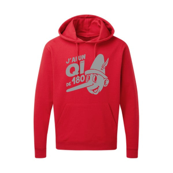 Quotient intellectuel |Sweat  capuche humoristique Gris 