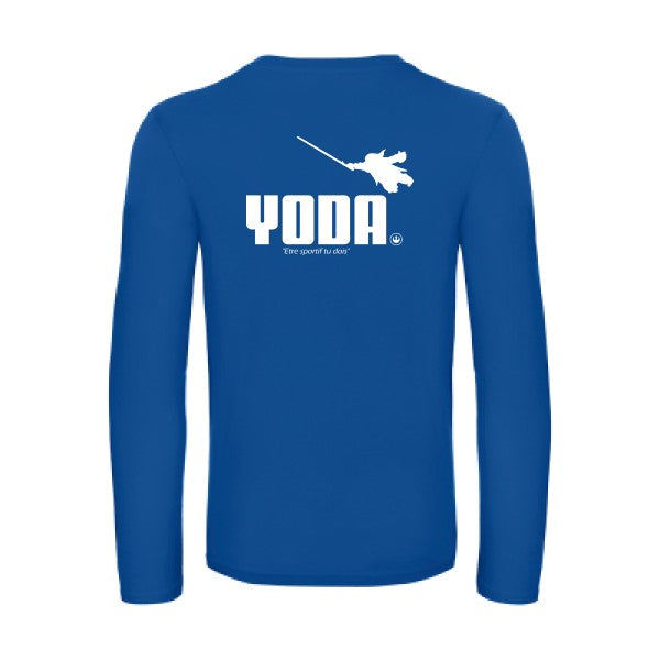 yoda - t shirt- manches- longues- original- humour- Royal Blue impression Dos