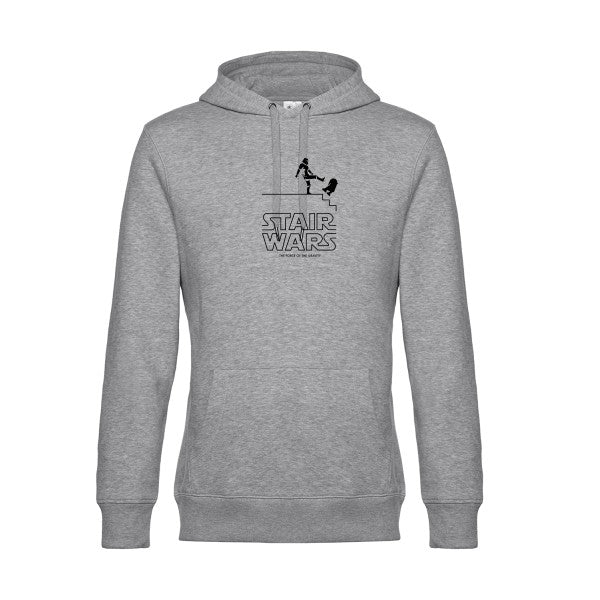 STAIR-WARS sweat shirt original Heather Grey flex Noir impression Face