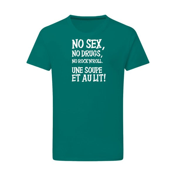 NO... -Flex Blanc sur T-shirt SG  Emerald Green  2XL