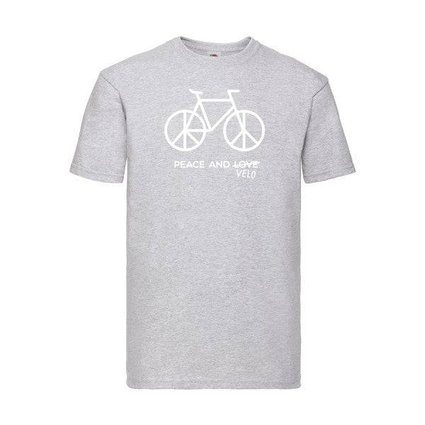 T-shirt|Peace and vélo |flex Blanc| Fruit of the loom 205 g 