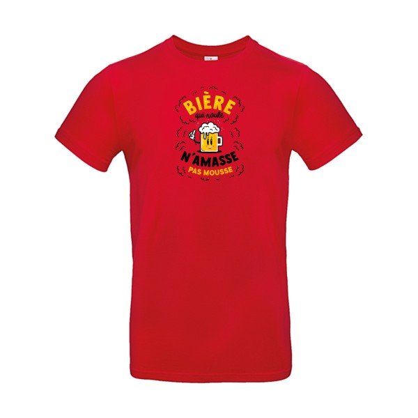 T-shirt humour original Biere Qui Roule T Shirt couleur Red