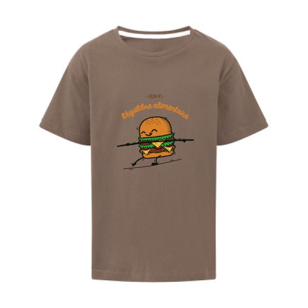 BURGER ADDICT SG - Kids T-shirt enfant Deep Taupe Taille 128 (7-8/L)