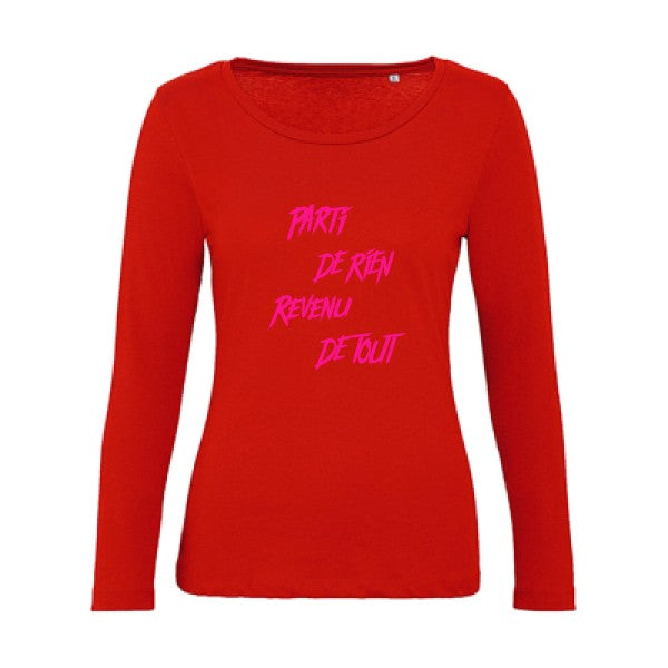 Parti de rien Rose Fluo |   T shirt manches longues femme|100% bio