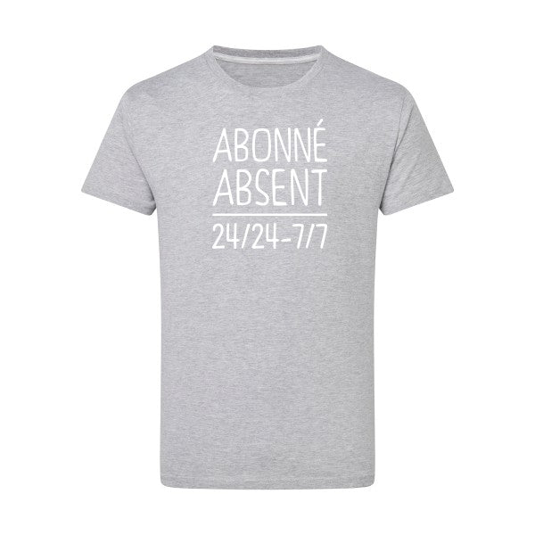 Abonné absent Blanc -Flex Blanc sur T-shirt SG  Light Oxford  5XL