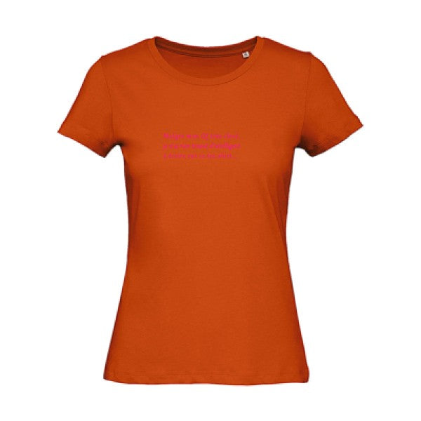 T shirt humour bio femme   femme bio|QI Rose Fluo 