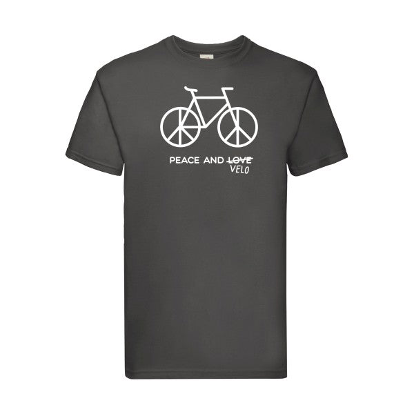 T-shirt|Peace and vélo |flex Blanc| Fruit of the loom 205 g 