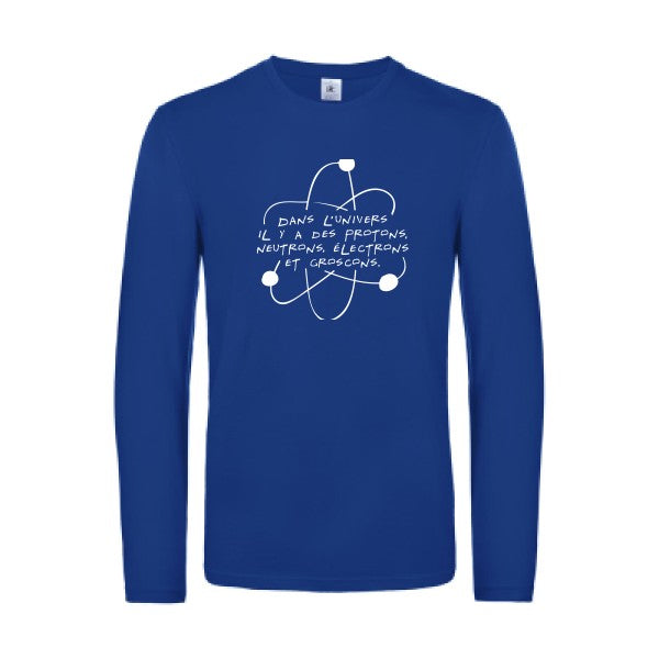 l univers - t shirt- manches- longues- original- humour- Royal Blue impression Face