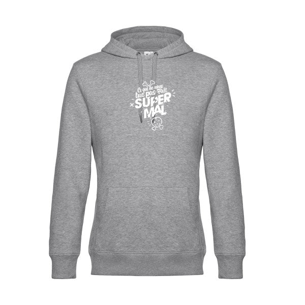 Ce-qui-ne-nous-tue-pas sweat shirt original Heather Grey flex Blanc impression Face