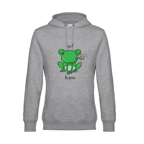 Be-Green-- Sweat à capuche original Heather Grey - RueDuTeeshirt