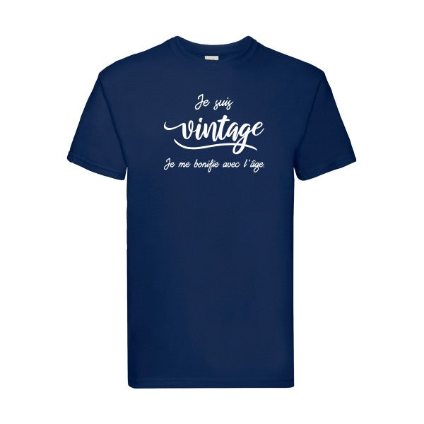 T-shirt|Je suis vintage  |flex Blanc| Fruit of the loom 205 g 