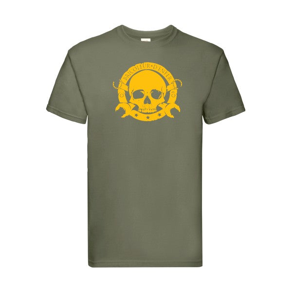 T-shirt|bricoleur d'enfer |flex jaune Or| Fruit of the loom 205 g 