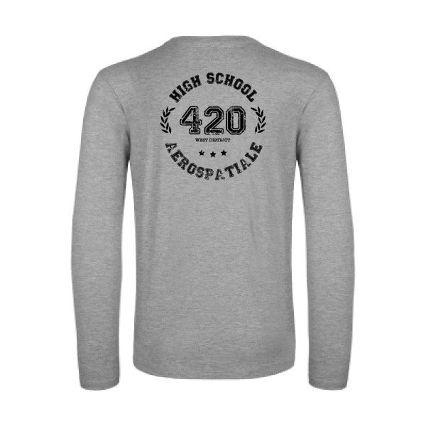 very high school - t shirt- manches- longues- original- humour- Sport Grey impression Dos
