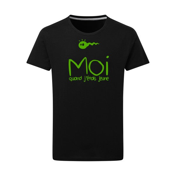 Moi, quand j'étais jeune vert pomme -Flex vert pomme sur T-shirt SG  Dark Black  4XL