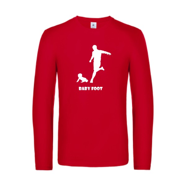 baby foot - t shirt- manches- longues- original- humour- Red impression Face