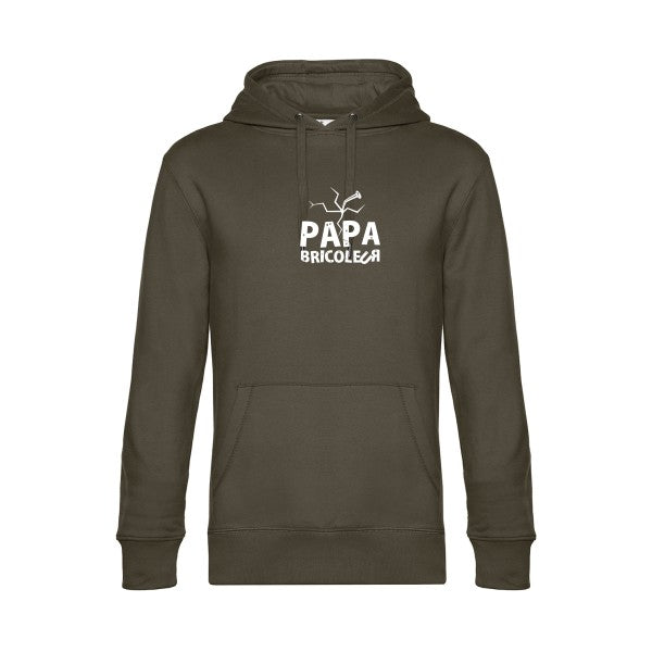 Papa-bricoleur sweat shirt original Khaki flex Blanc impression Face