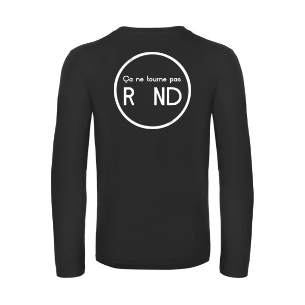 ca ne tourne pas rond  - t shirt- manches- longues- original- humour- Black impression Dos