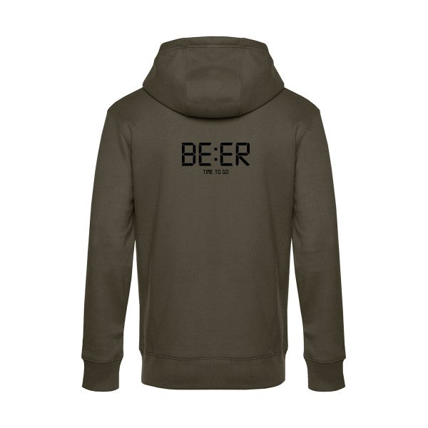 TIME-TO-GO sweat shirt original Khaki flex Noir impression Dos