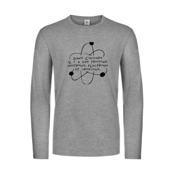 l univers - t shirt- manches- longues- original- humour- Sport Grey impression Face