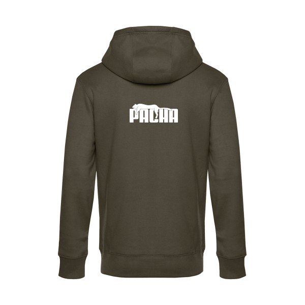 Pacha sweat shirt original Khaki flex Blanc impression Dos