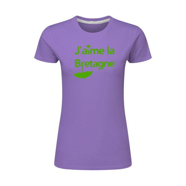 J'aime la Bretagne |Vert pomme |T shirt original femme|SG