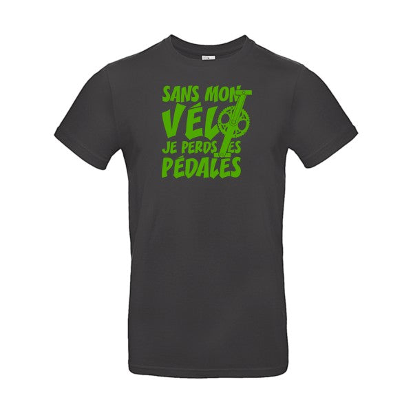 Sans mon vélo, je perds les pédales ! flex Vert pomme B&C - E190 T-shirt|Used Black||2XL