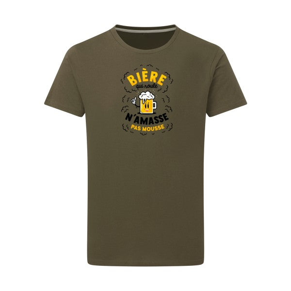 T-shirt homme Bière qui roule - T-shirt humour pour les amateurs de bière Military Green 2XL