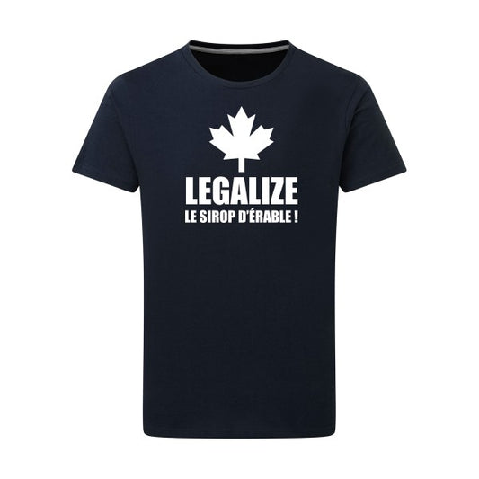 Legalize le sirop d'érable Blanc -Flex Blanc sur T-shirt SG  Navy  5XL