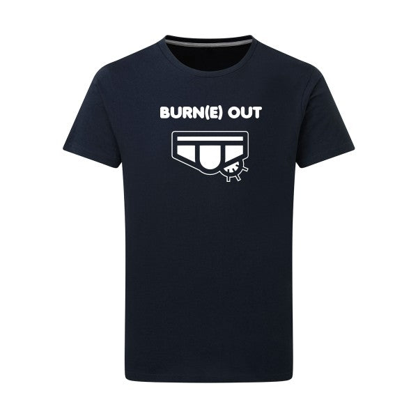 Burn(e) Out Blanc -Flex Blanc sur T-shirt SG  Navy  5XL