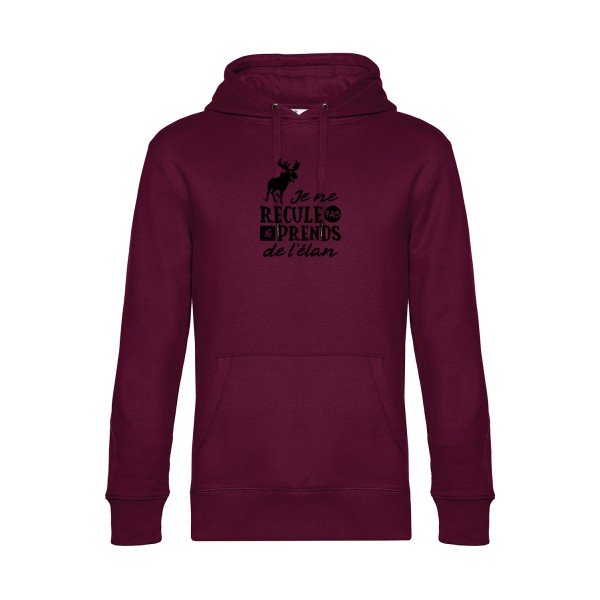 Prendre-de-l-elan sweat shirt original Burgundy flex Noir impression Face