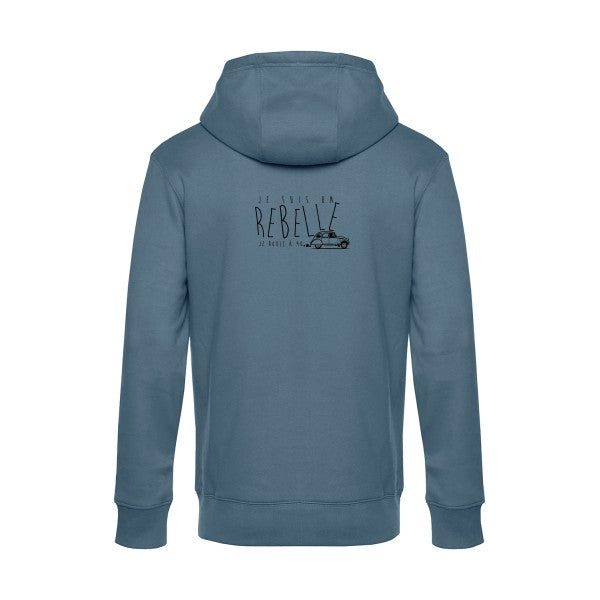 je-suis-un-rebelle sweat shirt original nordic blue flex Noir impression Dos