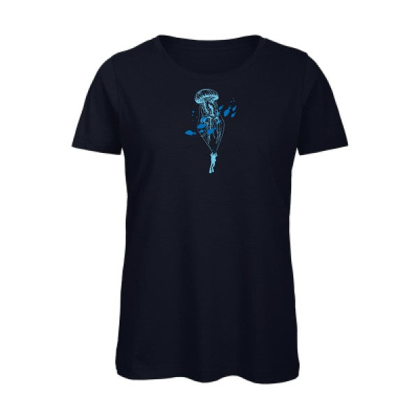 Under-the-sky- - t-shirt original femme Navy