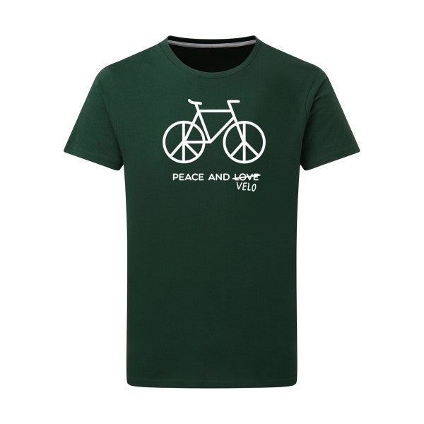 Peace and vélo - Flex Blanc Tshirt original Bottle Green  2XL