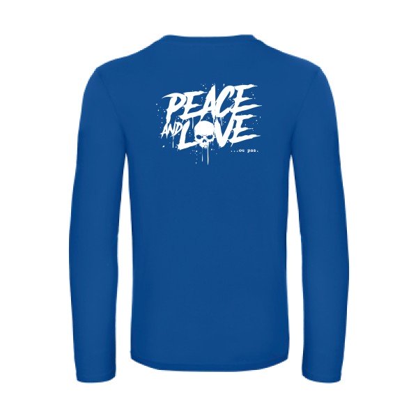 peace or no peace - t shirt- manches- longues- original- humour- Royal Blue impression Dos