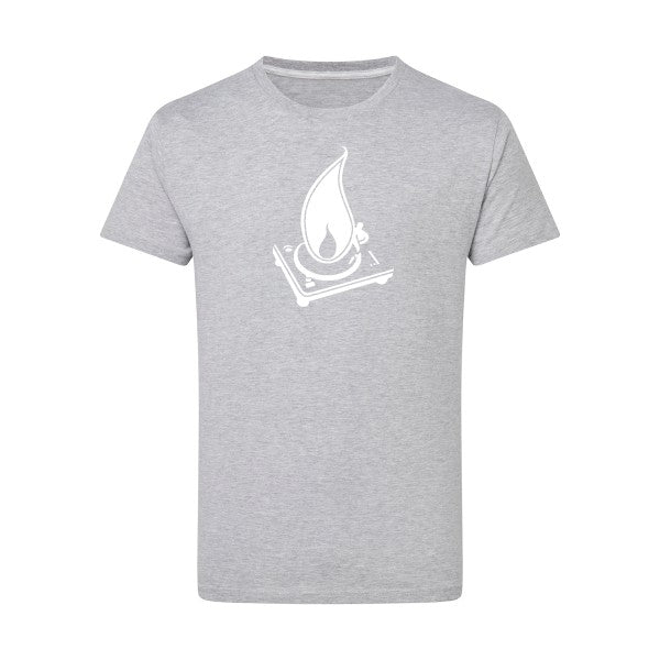 Fumeur de platines -Flex Blanc sur T-shirt SG  Light Oxford  5XL