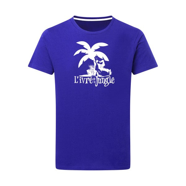 L'ivre de la jungle Blanc -Flex Blanc sur T-shirt SG  Royal Blue  5XL