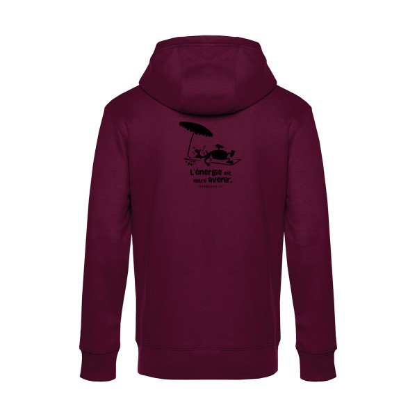 l-energie-est-notre-avenir sweat shirt original Burgundy flex Noir impression Dos