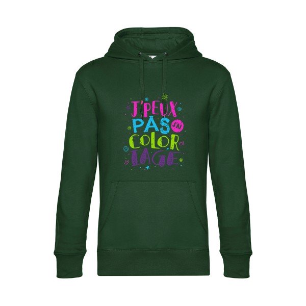 J-peux-pas-j-ai-coloriage- Sweat à capuche original Bottle Green - RueDuTeeshirt