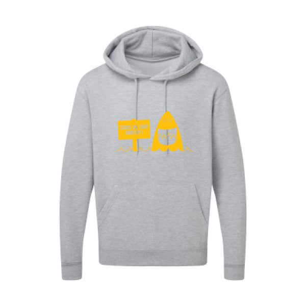 Cours de surf jaune Or |Sweat capuche imprimé homme