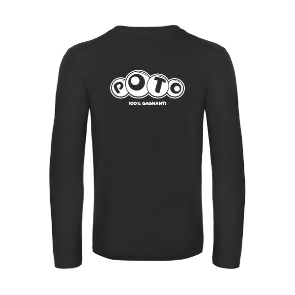 poto - t shirt- manches- longues- original- humour- Black impression Dos