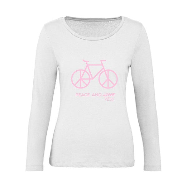 Peace and vÃ©lo Rose |   T shirt manches longues femme|100% bio