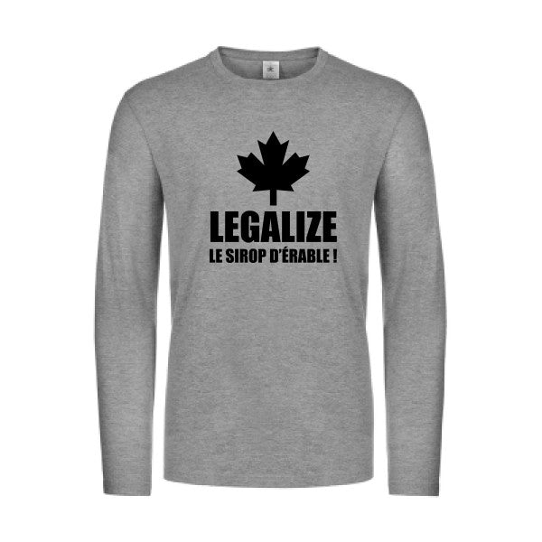legalize le sirop d erable - t shirt- manches- longues- original- humour- Sport Grey impression Face
