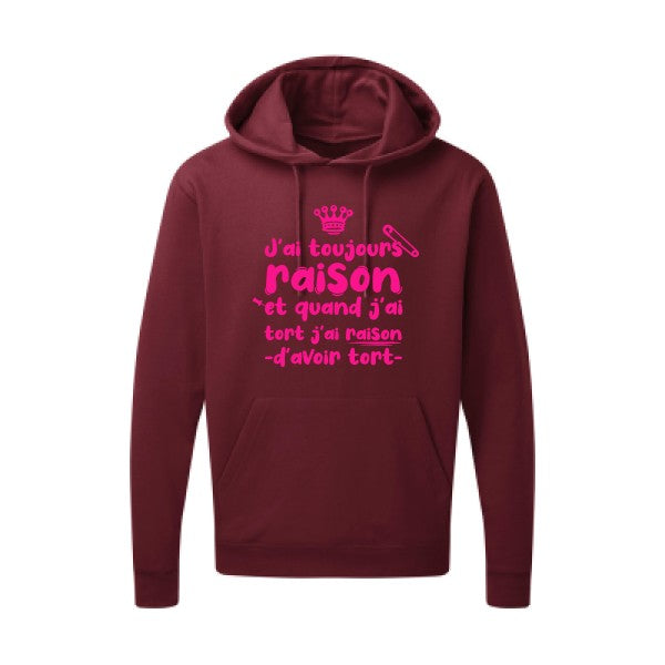 J'ai toujours raison Rose Fluo SG - Hooded Sweatshirt Sweat capuche